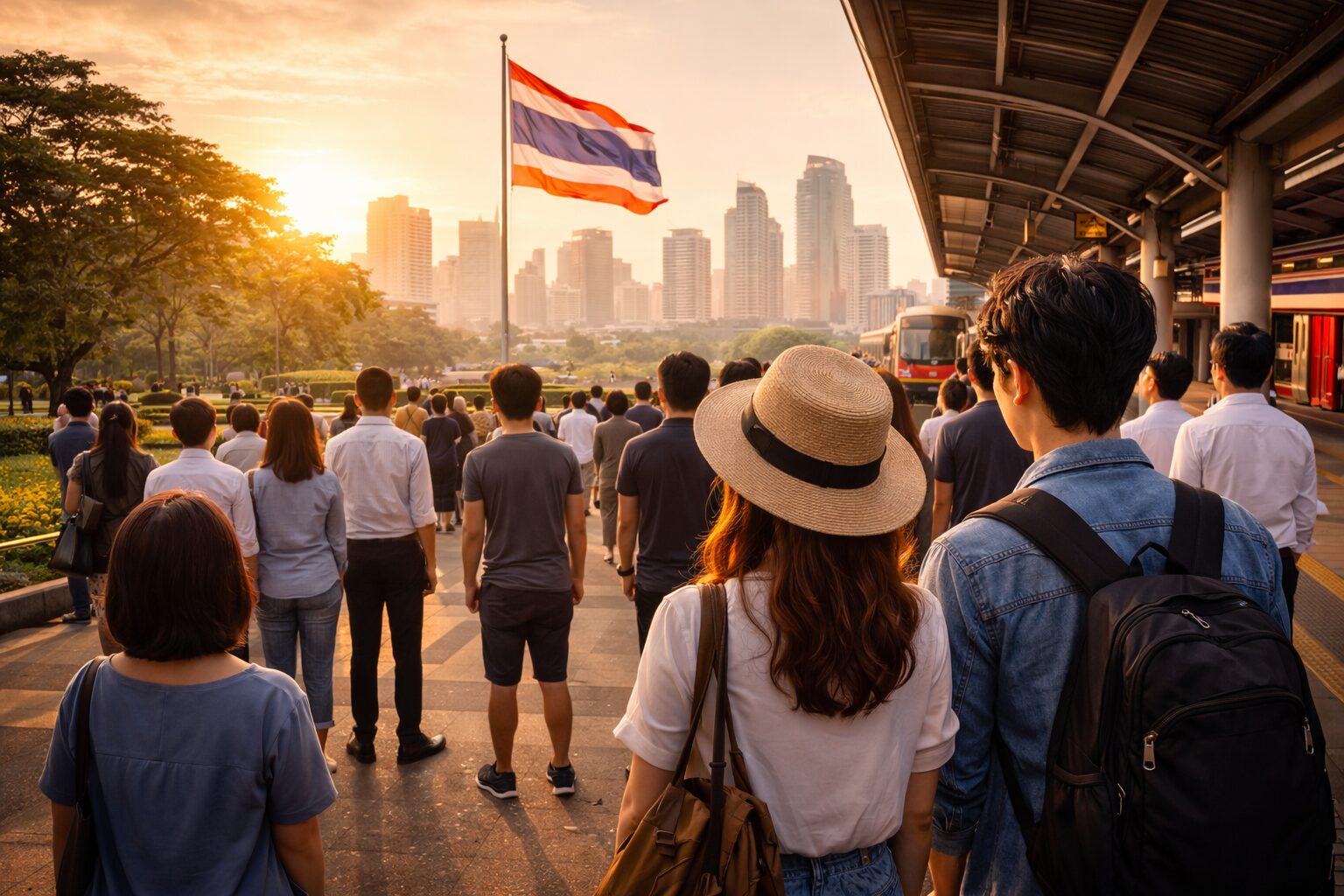 タイ 国歌 街が止まる 公共