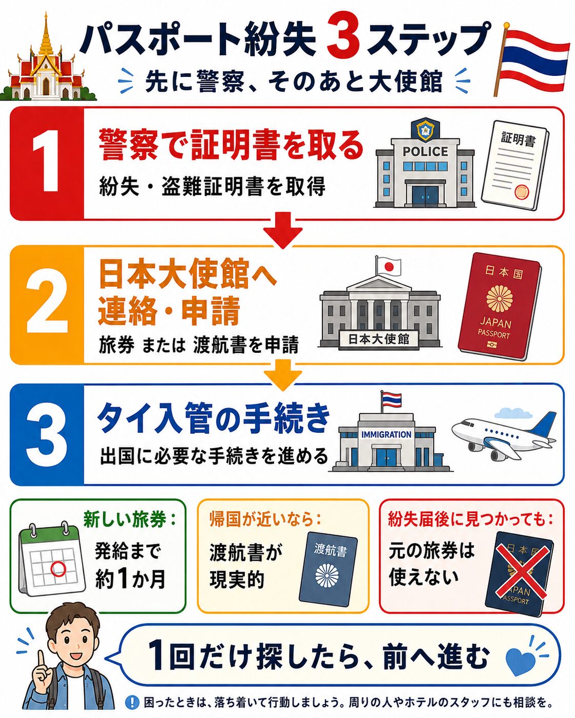 パスポート紛失3ステップ