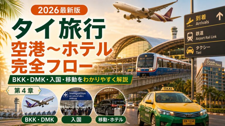 第4章：空港〜ホテルの動き方【完全フロー】スワンナプーム・ドンムアン入国からチェックインまで