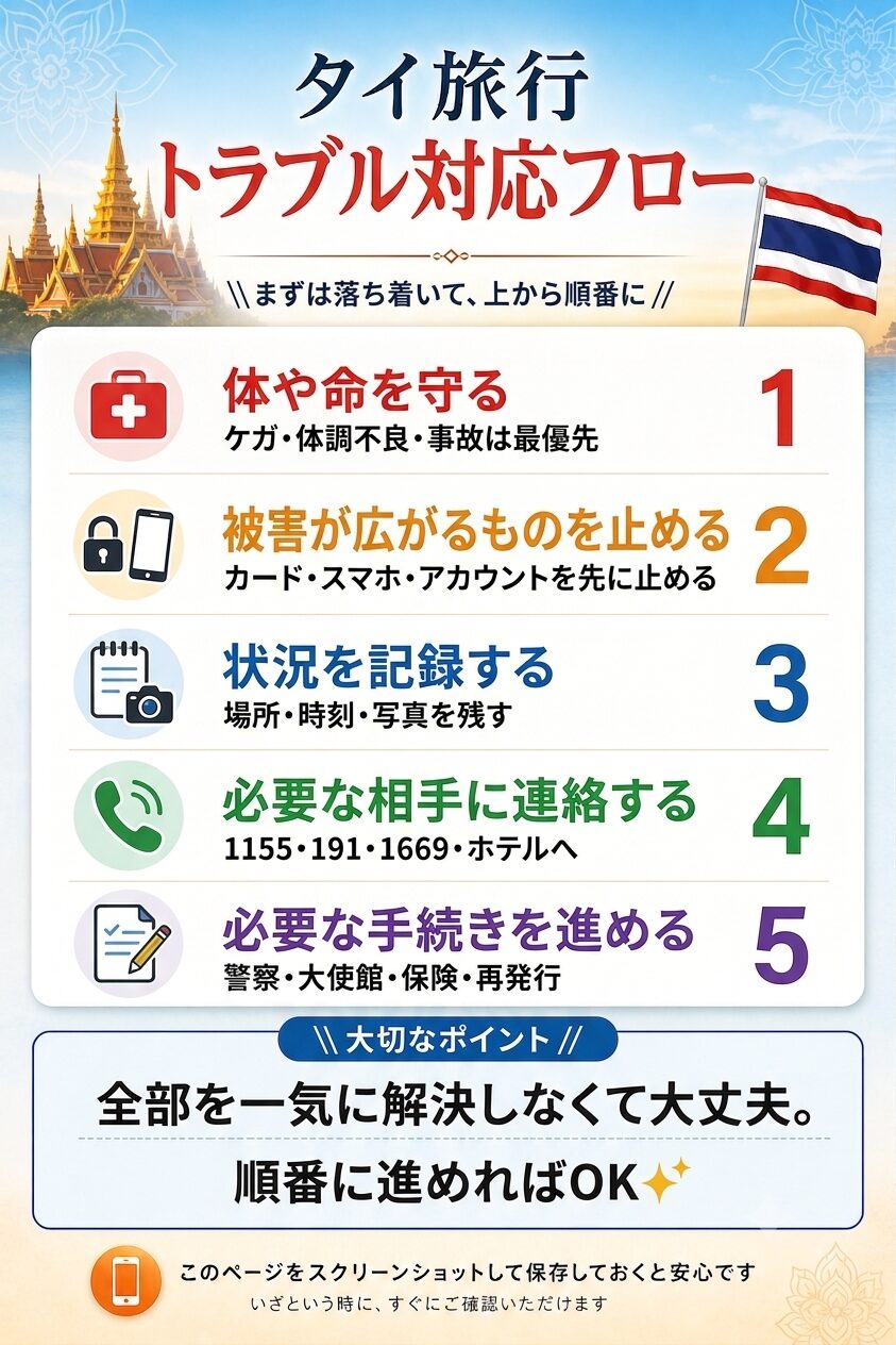 トラブル動きの順番