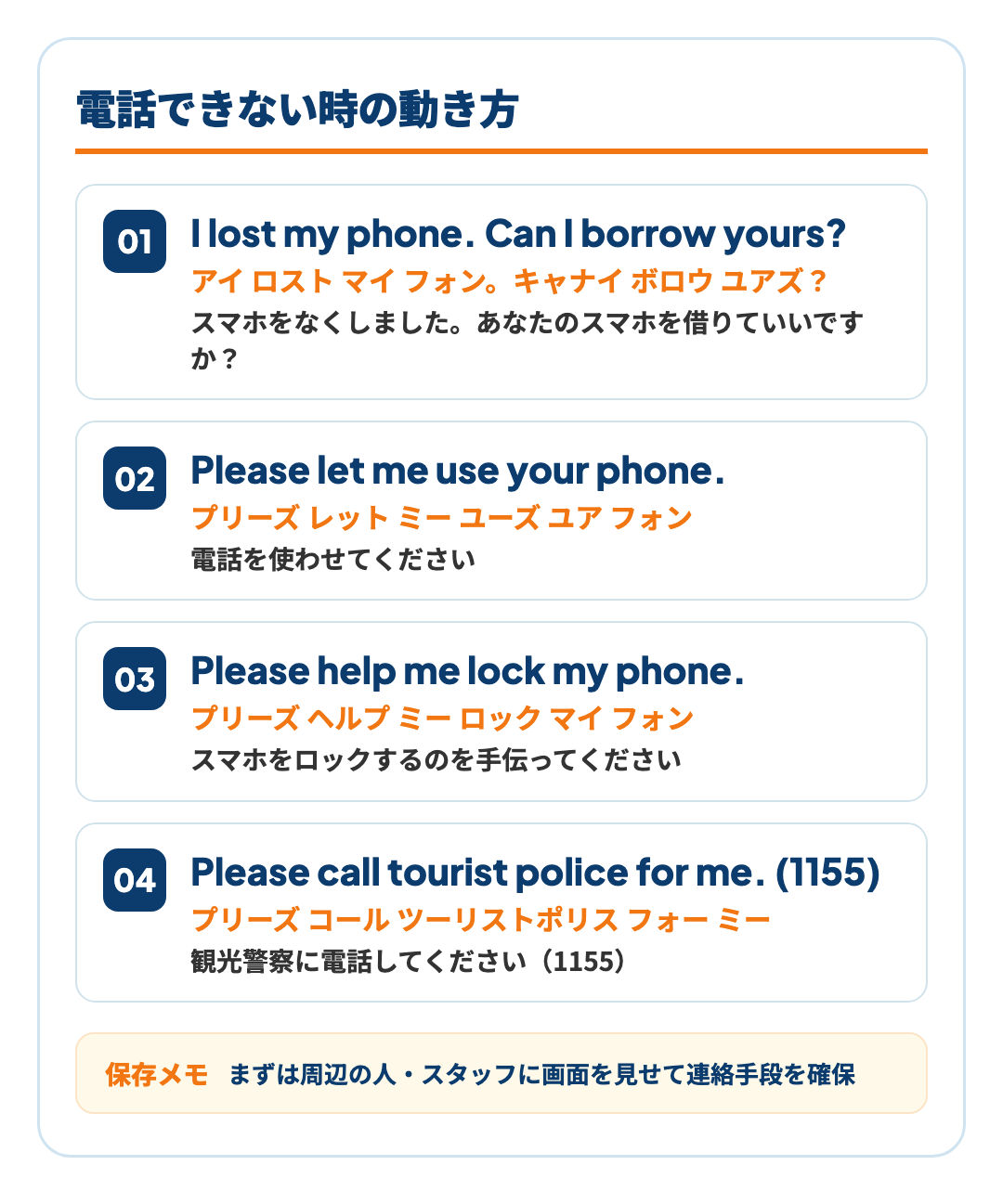 スマホを借りるときのフレーズ